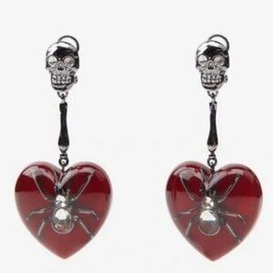 Zara Spider Heart Earrings Dangle New Halloween 💖✨✨